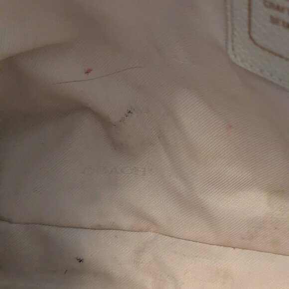 COACH Edie Leather Shoulder Bag #35926 Light Grey/Birch/Chalk - Picture 15 of 16